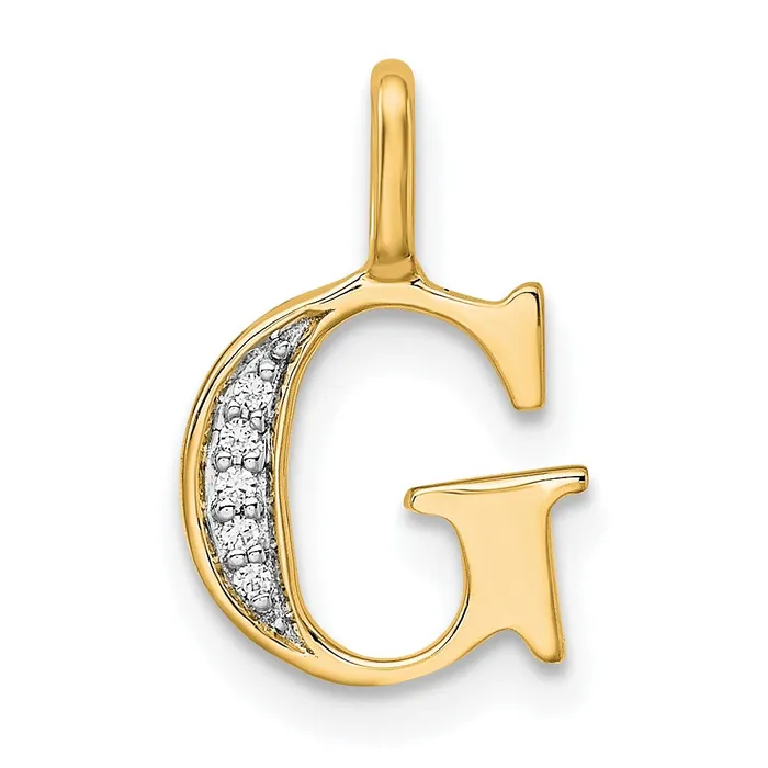 TreasureFineJewelers Necklaces 10k Yellow Gold Diamond Letter G Initial Pendant TreasureFineJewelers Necklaces 10k Yellow Gold Diamond Letter G Initial Pendant