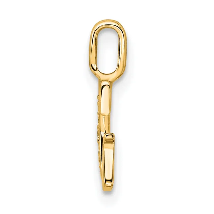 TreasureFineJewelers Necklaces 10k Yellow Gold Diamond Letter G Initial Pendant