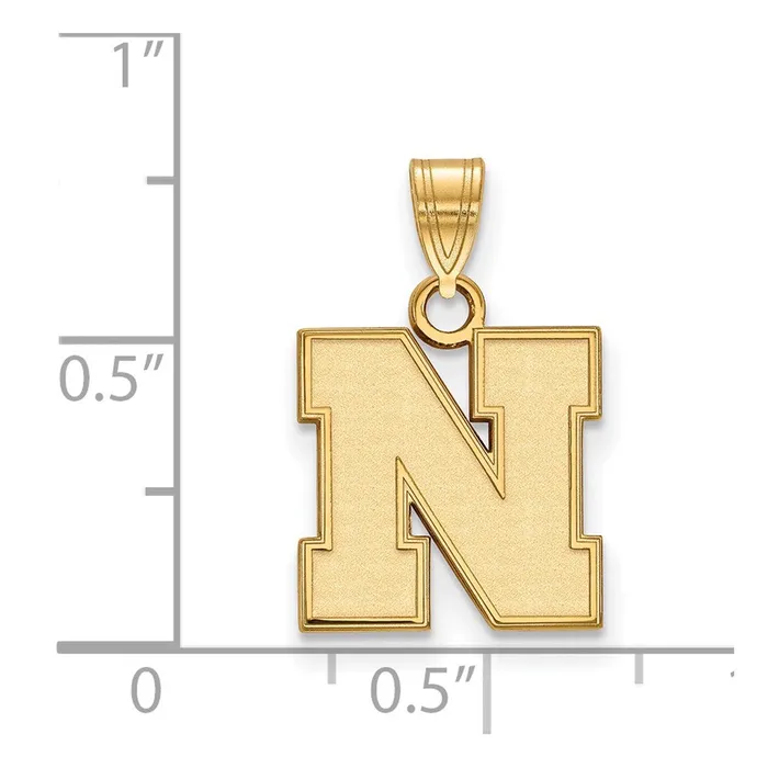 TreasureFineJewelers Necklaces 14k Gold University of Nebraska Letter N Small Pendant