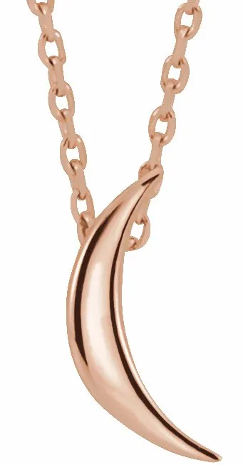 TreasureFineJewelers Necklaces 14K Rose Gold Crescent 1618 Necklace