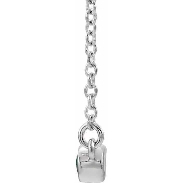 TreasureFineJewelers Necklaces 14K White Alexandrite BezelSet 16 Bar Necklace