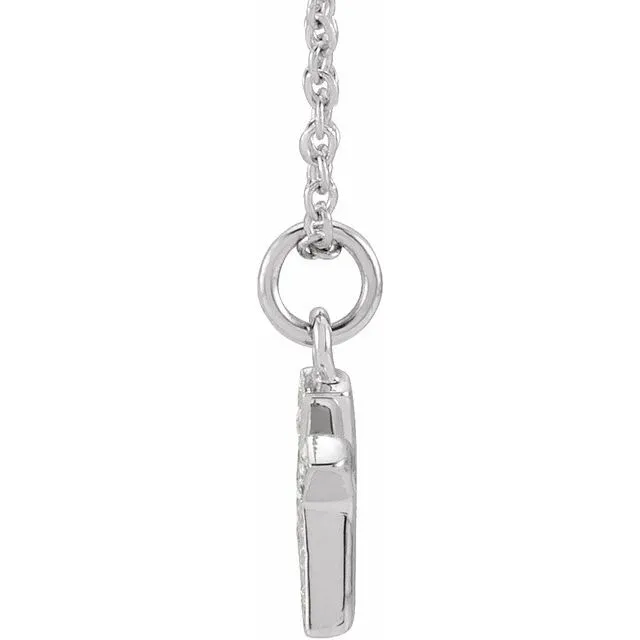 TreasureFineJewelers Necklaces 14K White Gold 045 CTW Natural Diamond Petite Initial K 1618 Necklace