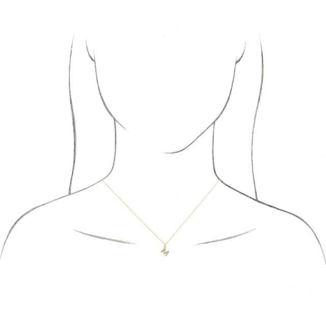 TreasureFineJewelers Necklaces 14K White Gold 045 CTW Natural Diamond Petite Initial K 1618 Necklace