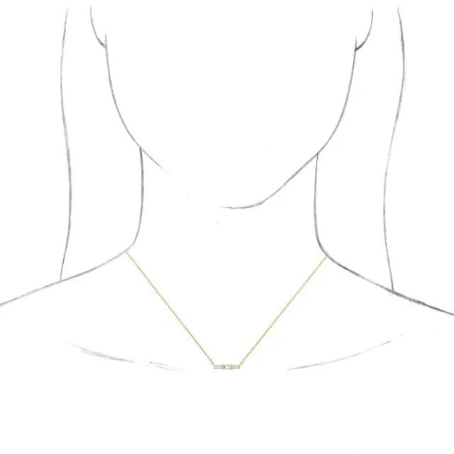 TreasureFineJewelers Necklaces 14K Yellow Gold 18 CTW Natural Diamond Bar 18 Necklace