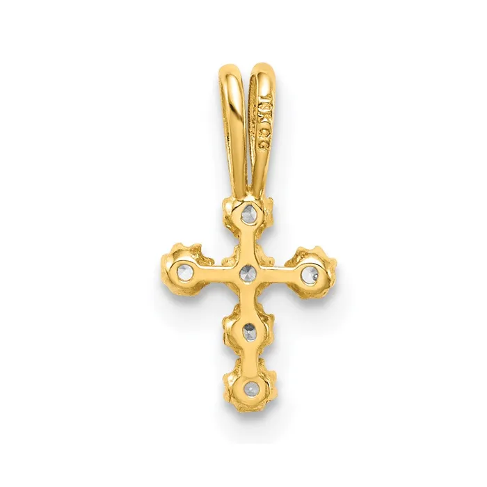 TreasureFineJewelers Necklaces 14k Yellow Gold CZ Cross Pendant