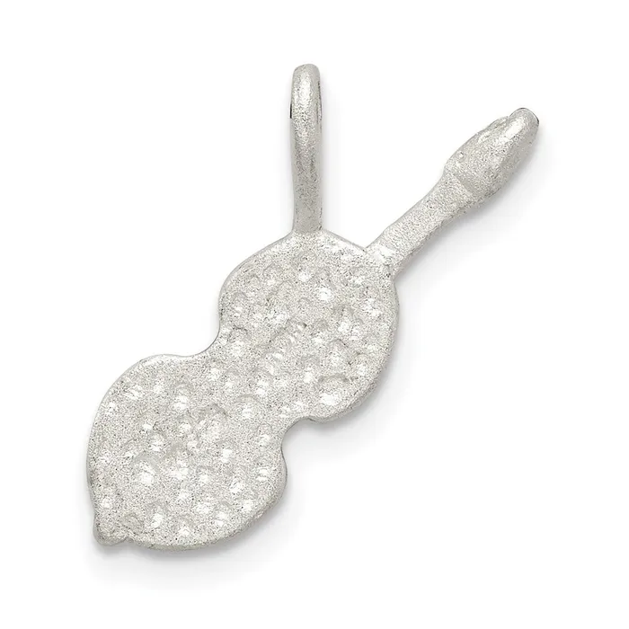 TreasureFineJewelers Necklaces Sterling Silver Diamond Cut Violin Pendant