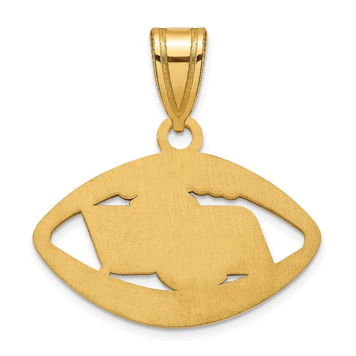 TreasureFineJewelers Necklaces Sterling Silver Goldplated Oklahoma State University OSU Football Pendant