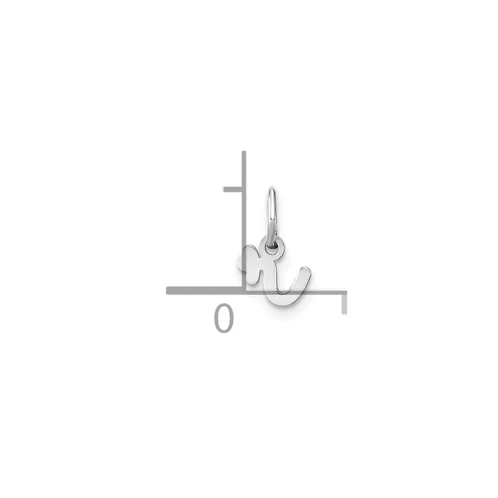 TreasureFineJewelers Necklaces Sterling Silver Rhodiumplated Lower case Letter R Initial Charm