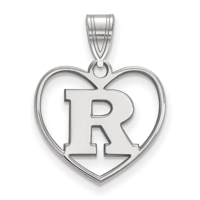 TreasureFineJewelers Necklaces Sterling Silver Rhodiumplated Rutgers University Letter R Heart Pendant TreasureFineJewelers Necklaces Sterling Silver Rhodiumplated Rutgers University Letter R Heart Pendant