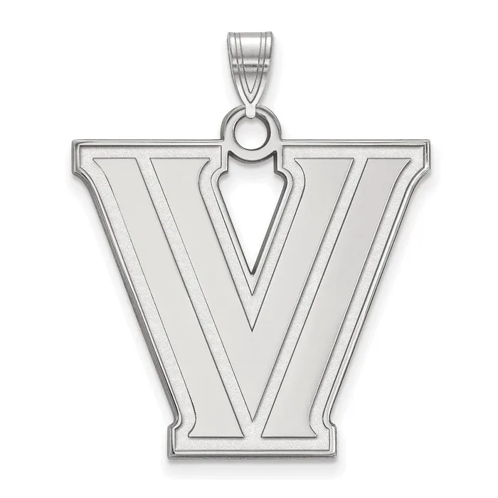 TreasureFineJewelers Necklaces Sterling Silver Rhodiumplated Villanova University Letter V Extra Large Pendant TreasureFineJewelers Necklaces Sterling Silver Rhodiumplated Villanova University Letter V Extra Large Pendant