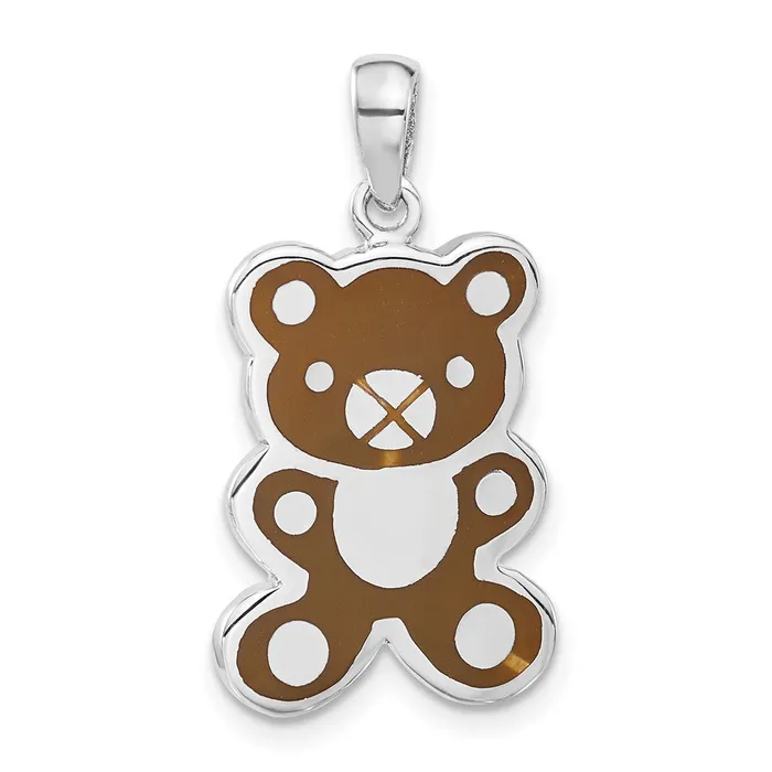 TreasureFineJewelers Necklaces Sterling Silver Teddy Bear Pendant