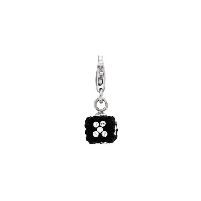 TreasureFineJewelers Rings Sterling Silver 3D WhiteBlack Crystal Mini Dice wLobster Clasp Charm TreasureFineJewelers Rings Sterling Silver 3D WhiteBlack Crystal Mini Dice wLobster Clasp Charm