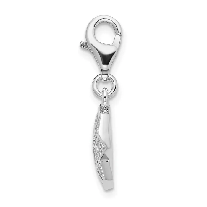 TreasureFineJewelers Rings Sterling Silver Amore La Vita Rhodiumplat Polished CZ Moon and Star Charm