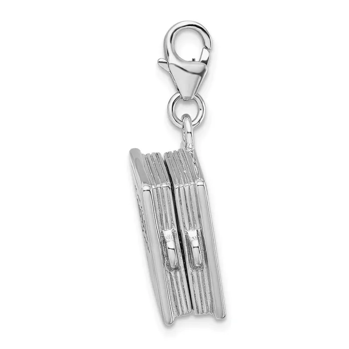 TreasureFineJewelers Rings Sterling Silver Amore La Vita Rhodiumplated 3D Enameled Bible Charm
