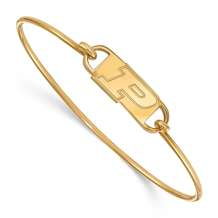 TreasureFineJewelers Rings Sterling Silver Goldplated Purdue University Letter P Small Center 7 inch Wire Bangle TreasureFineJewelers Rings Sterling Silver Goldplated Purdue University Letter P Small Center 7 inch Wire Bangle