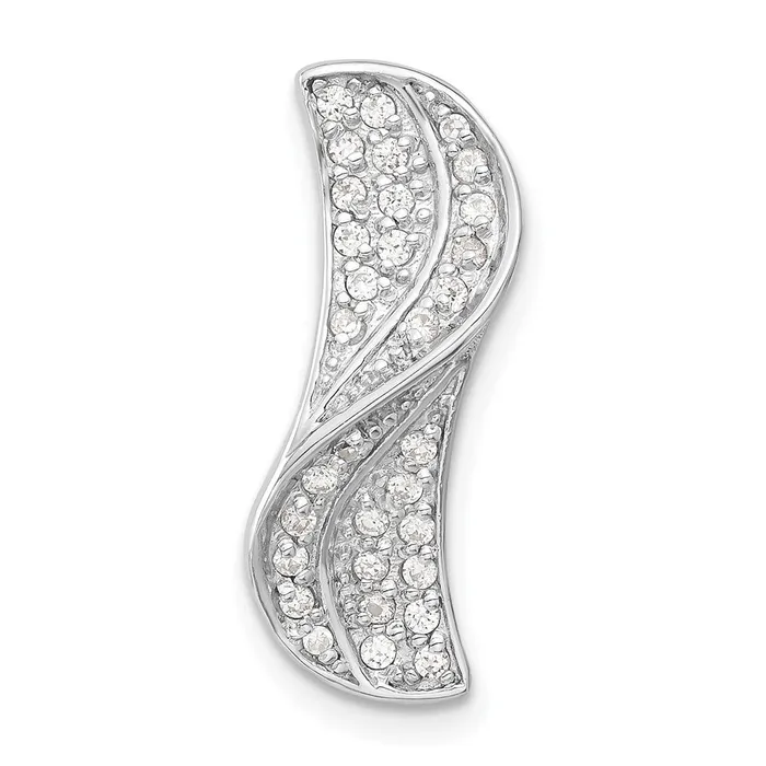 TreasureFineJewelers Rings Sterling Silver Rhodiumplated CZ Slide