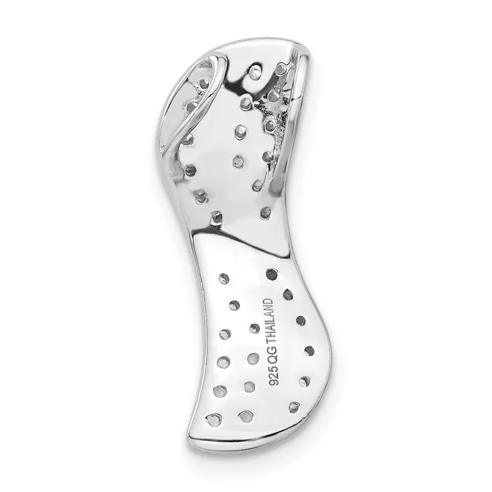 TreasureFineJewelers Rings Sterling Silver Rhodiumplated CZ Slide