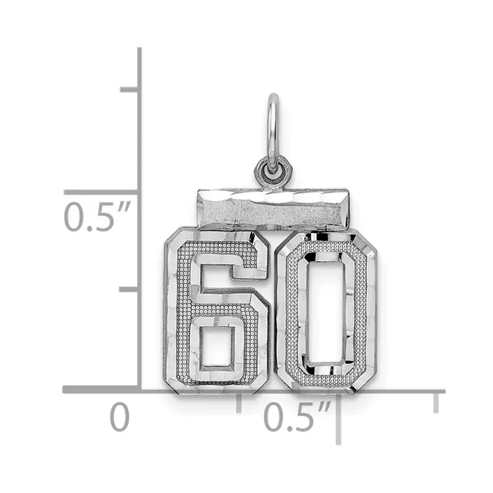 TreasureFineJewelers Rings Sterling Silver Rhodiumplated Diamondcut 60 Charm