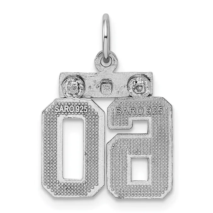 TreasureFineJewelers Rings Sterling Silver Rhodiumplated Diamondcut 60 Charm