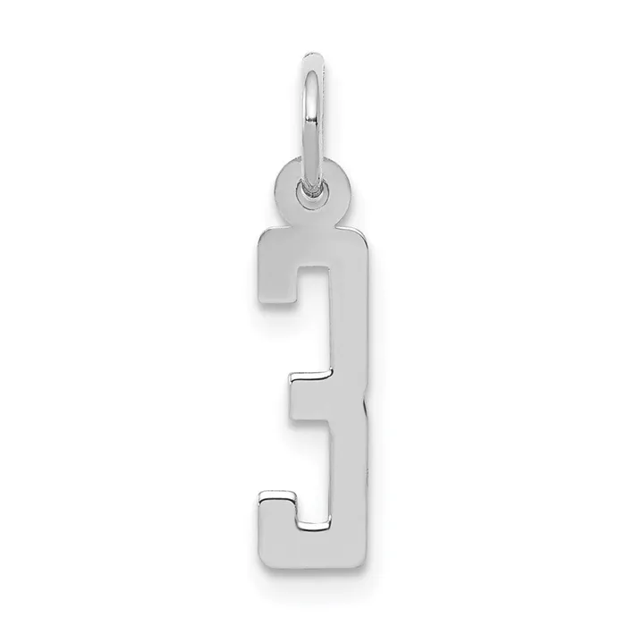 TreasureFineJewelers Rings Sterling SilverRhodiumplated Elongated Polished Number 3 Charm TreasureFineJewelers Rings Sterling SilverRhodiumplated Elongated Polished Number 3 Charm