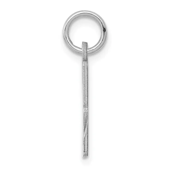 TreasureFineJewelers Rings Sterling SilverRhodiumplated Elongated Polished Number 3 Charm
