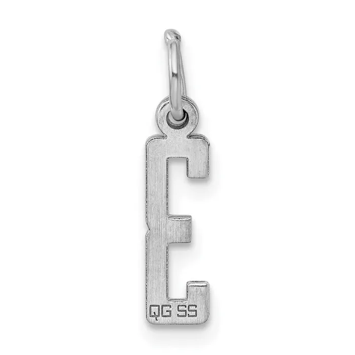 TreasureFineJewelers Rings Sterling SilverRhodiumplated Elongated Polished Number 3 Charm