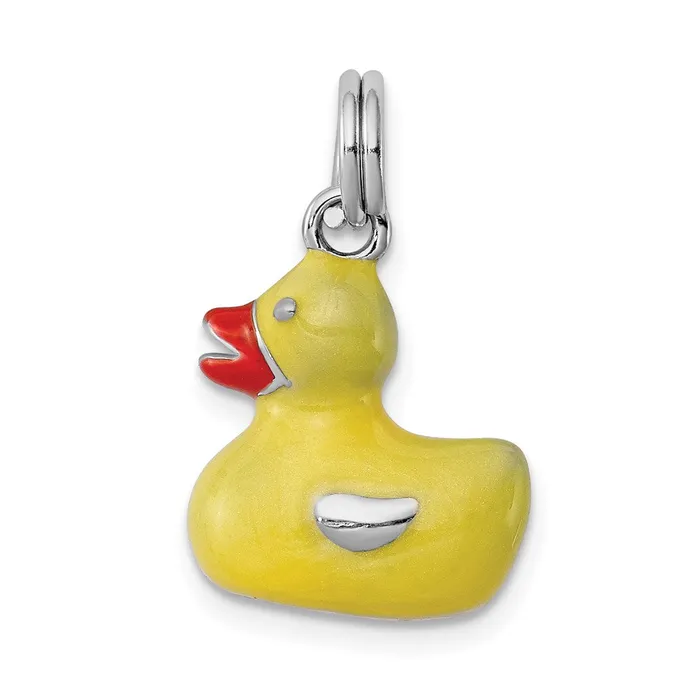 TreasureFineJewelers Rings Sterling Silver Rhodiumplated Enamel Duck Charm TreasureFineJewelers Rings Sterling Silver Rhodiumplated Enamel Duck Charm