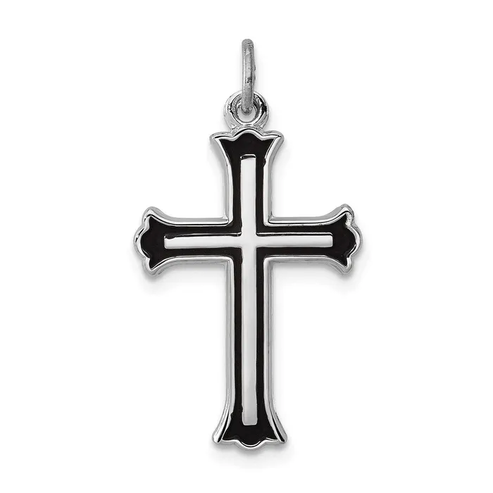 TreasureFineJewelers Rings Sterling Silver Rhodiumplated Enameled Cross Charm TreasureFineJewelers Rings Sterling Silver Rhodiumplated Enameled Cross Charm