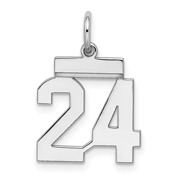 TreasureFineJewelers Rings Sterling SilverRhodiumplated Polished Number 24 Charm TreasureFineJewelers Rings Sterling SilverRhodiumplated Polished Number 24 Charm