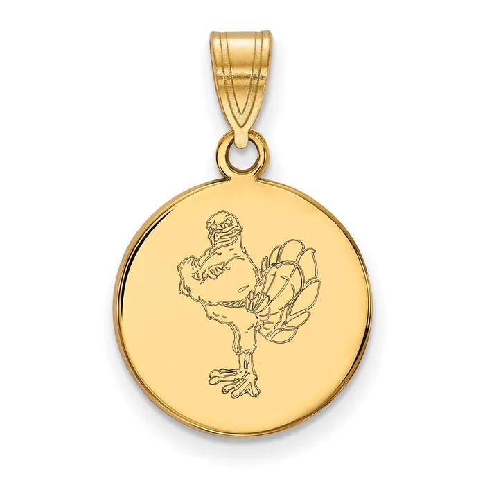 TreasureFineJewelers Sterling Silver Goldplated Virginia Tech HokieBird Medium Disc Pendant Necklaces TreasureFineJewelers Sterling Silver Goldplated Virginia Tech HokieBird Medium Disc Pendant Necklaces