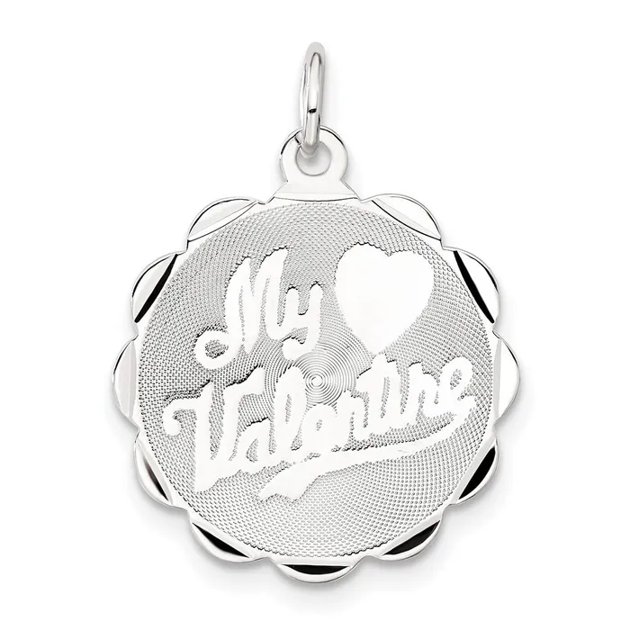 TreasureFineJewelers Sterling Silver My Valentine Disc Charm Rings