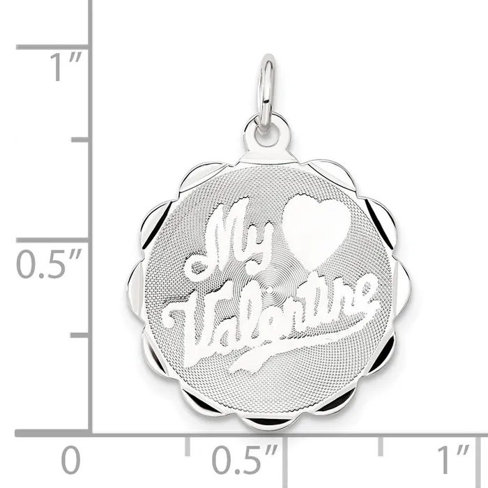 TreasureFineJewelers Sterling Silver My Valentine Disc Charm Rings