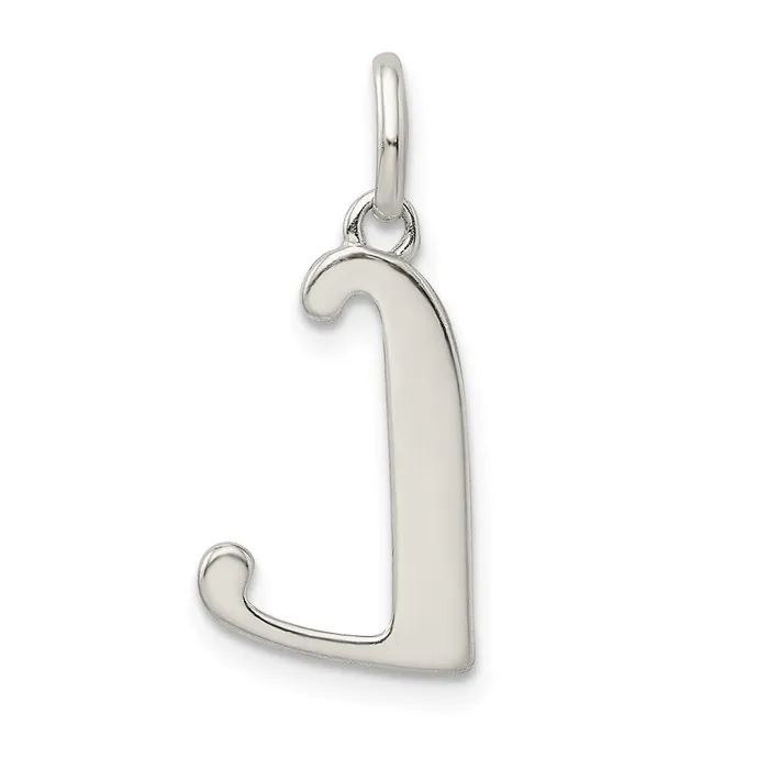 TreasureFineJewelers Sterling Silver Polished Glitter Enamel Letter L Initial Charm Rings