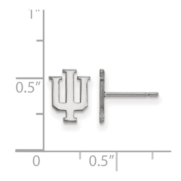 TreasureFineJewelers Sterling Silver Rhodiumplated Indiana University IU Extra Small Post Earrings Earrings