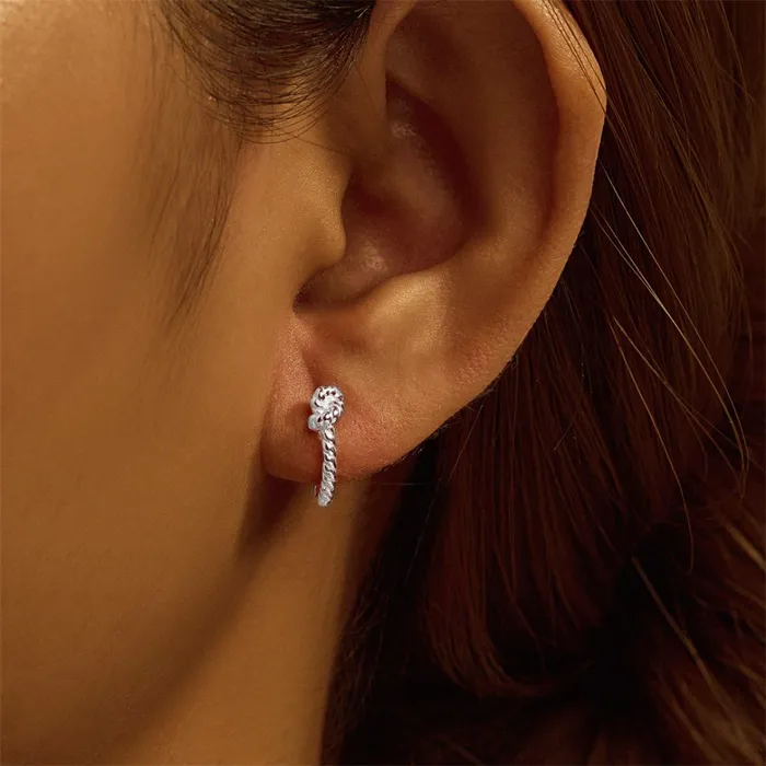 Trendolla Jewelry Earrings Fashion Geometric Twist Huggie Earring for Women