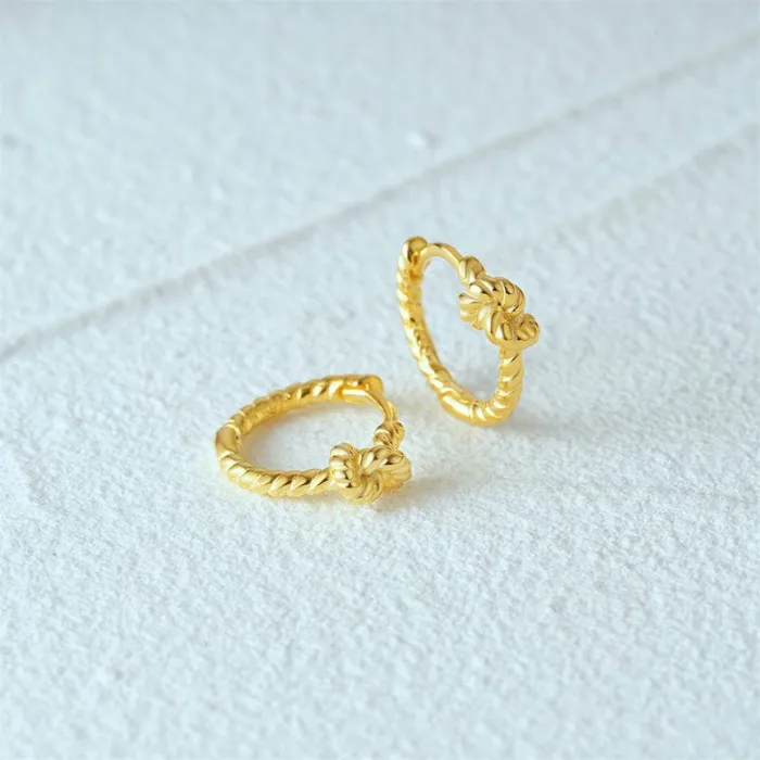 Trendolla Jewelry Earrings Fashion Geometric Twist Huggie Earring for Women
