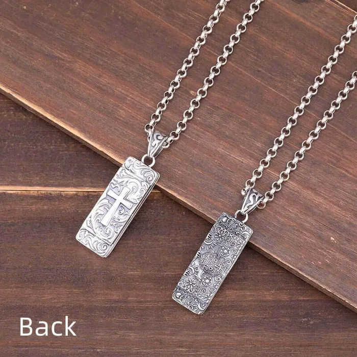 Trendolla Jewelry Necklaces 925 Sterling Silver Cross Eye of Horus Virgin Mary Harmonica Necklace