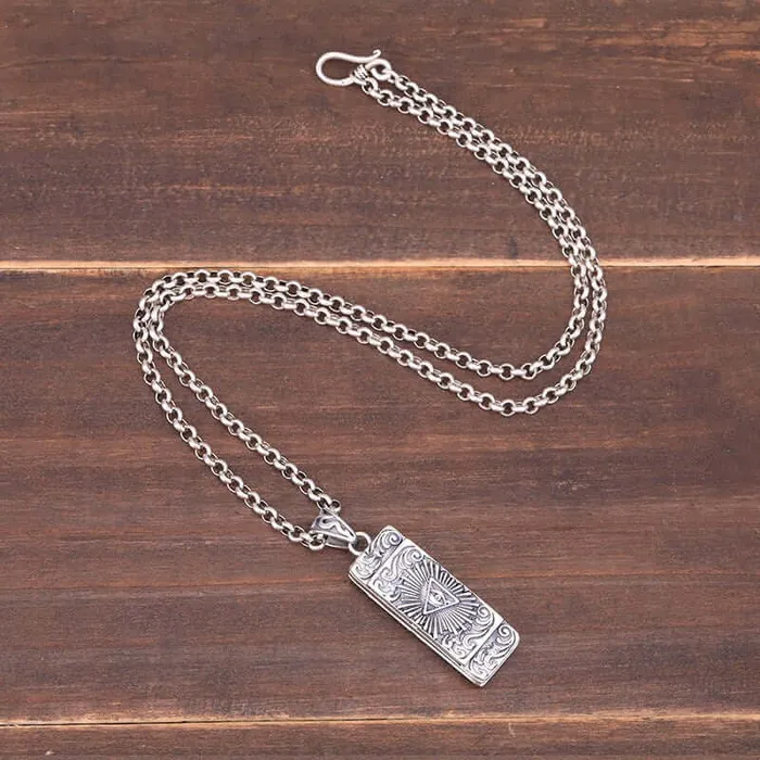 Trendolla Jewelry Necklaces 925 Sterling Silver Cross Eye of Horus Virgin Mary Harmonica Necklace