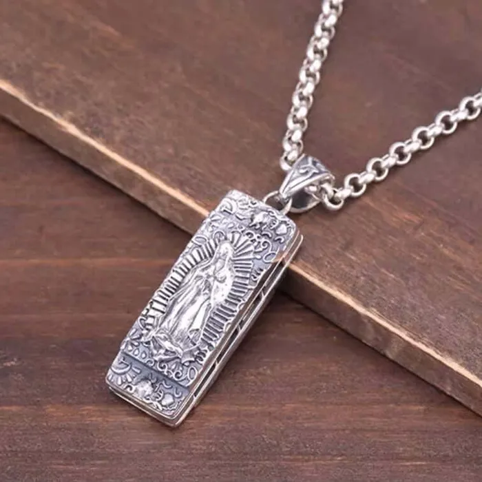 Trendolla Jewelry Necklaces 925 Sterling Silver Cross Eye of Horus Virgin Mary Harmonica Necklace