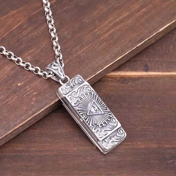 Trendolla Jewelry Necklaces 925 Sterling Silver Cross Eye of Horus Virgin Mary Harmonica Necklace