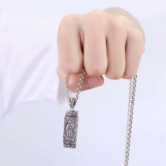 Trendolla Jewelry Necklaces 925 Sterling Silver Cross Eye of Horus Virgin Mary Harmonica Necklace