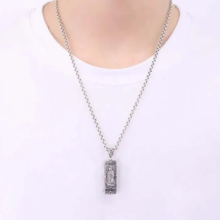 Trendolla Jewelry Necklaces 925 Sterling Silver Cross Eye of Horus Virgin Mary Harmonica Necklace