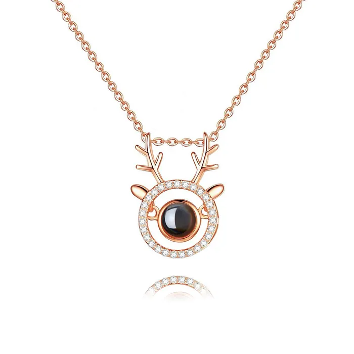 Trendolla Jewelry Necklaces Reindeer Projection Necklace I Love You In 100 Different Languages Christmas Gifts Necklace With Picture Inside Trendolla Jewelry Necklaces Reindeer Projection Necklace I Love You In 100 Different Languages Christmas Gifts Necklace With Picture Inside