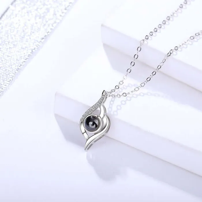 Trendolla Jewelry Necklaces Sterling Silver Pattern Personalized Charm Necklace With Picture Inside