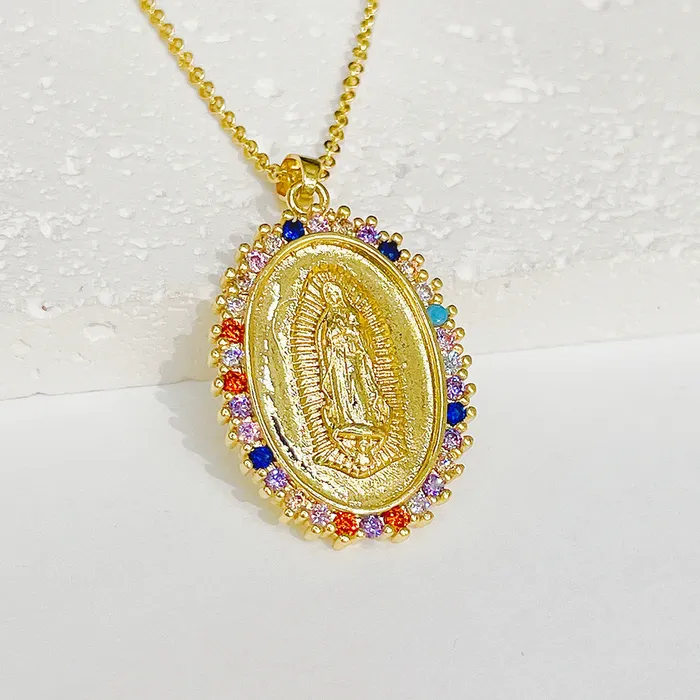 Trendy Religious Jewelry Virgin Mary Gold Virgencita Necklace Trendolla Jewelry Necklaces