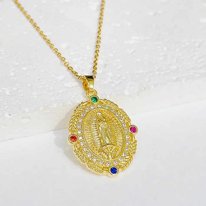 Trendy Religious Jewelry Virgin Mary Gold Virgencita Necklace Trendolla Jewelry Necklaces