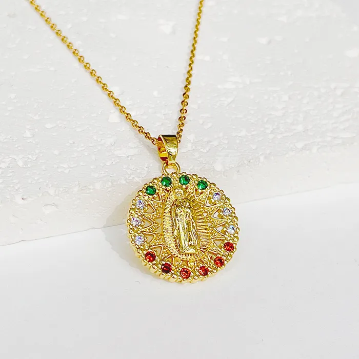 Trendy Religious Jewelry Virgin Mary Gold Virgencita Necklace Trendolla Jewelry Necklaces