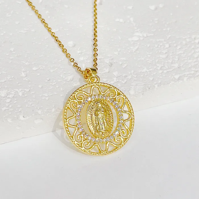 Trendy Religious Jewelry Virgin Mary Gold Virgencita Necklace Trendolla Jewelry Necklaces