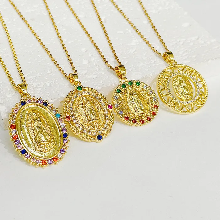 Trendy Religious Jewelry Virgin Mary Gold Virgencita Necklace Trendolla Jewelry Necklaces