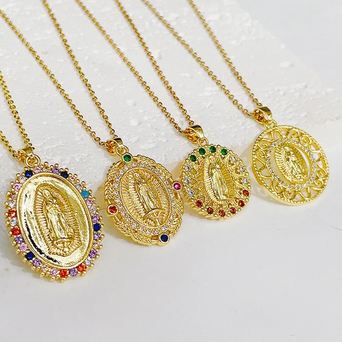 Trendy Religious Jewelry Virgin Mary Gold Virgencita Necklace Trendolla Jewelry Necklaces